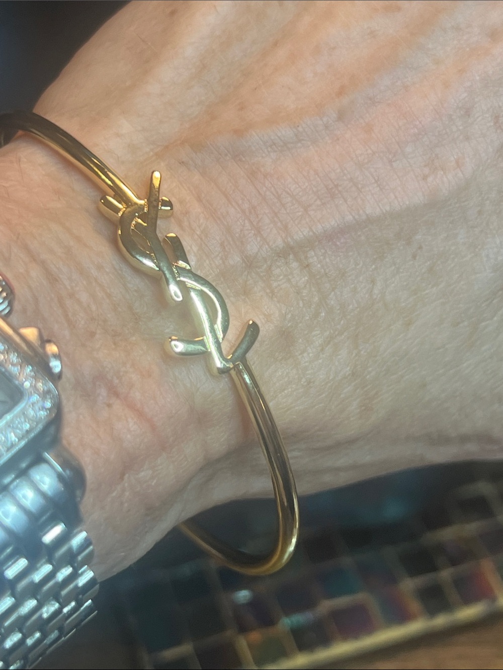 Gold Logo Cuff Bracelet - Women
